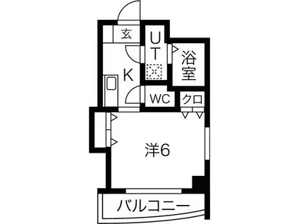 マロット天神橋(1K/10階)の間取り写真