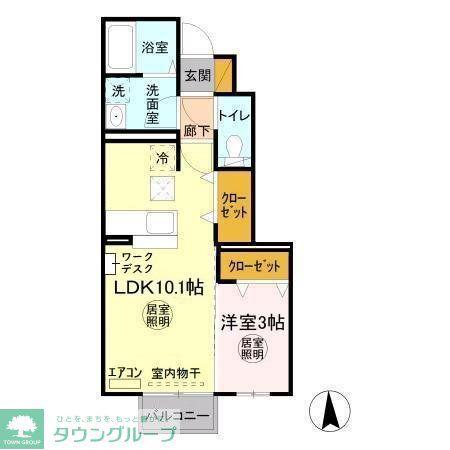 ストラールB(1LDK/1階)の間取り写真