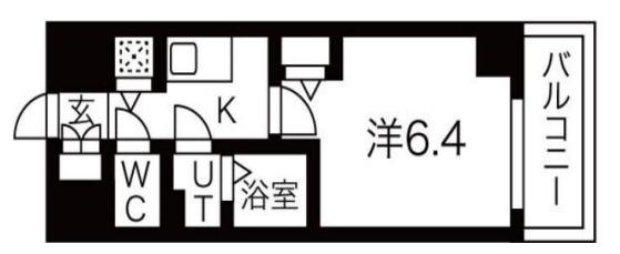 プレサンスみなと元町駅前(1K/4階)の間取り写真