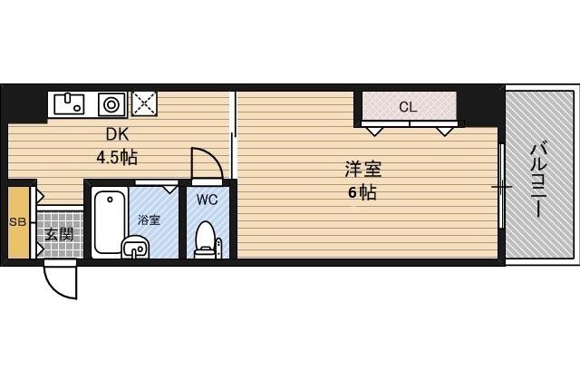 BELONG千林(1DK/6階)の間取り写真