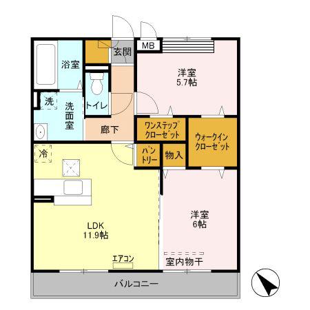 フォレスト神明(2LDK/1階)の間取り写真