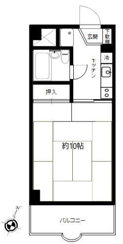 ダイアパレス井土ヶ谷(1K/3階)の間取り写真