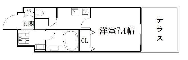 べラジオ京都壬生(1K/1階)の間取り写真