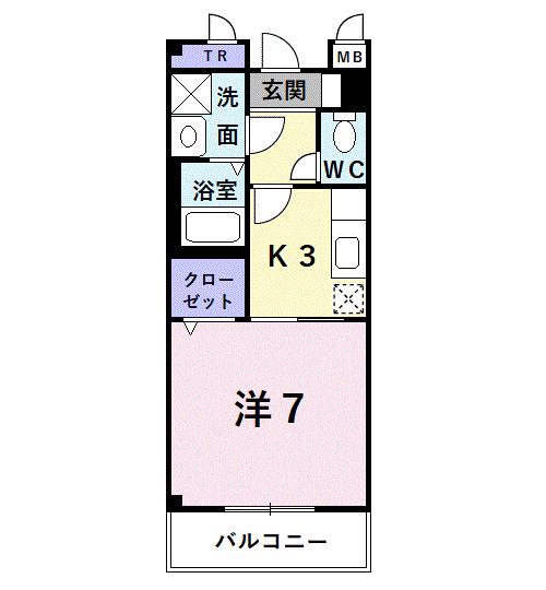 グレイスフルタウンI(1K/2階)の間取り写真