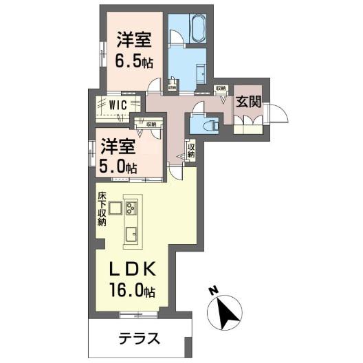 FAM橋本(2LDK/1階)の間取り写真