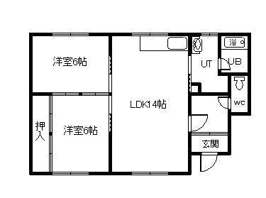 新富フルール(2LDK/1階)の間取り写真
