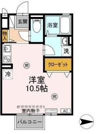 シャルマン(ワンルーム/2階)の間取り写真
