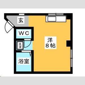 若井ビル(ワンルーム/3階)の間取り写真