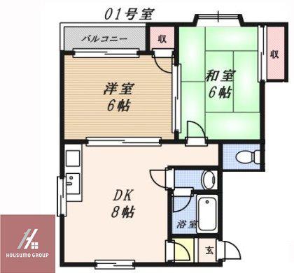 ハイムジュネス(2DK/4階)の間取り写真