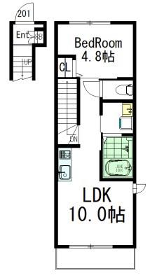 SYMPHONY三軒茶屋(1LDK/2階)の間取り写真
