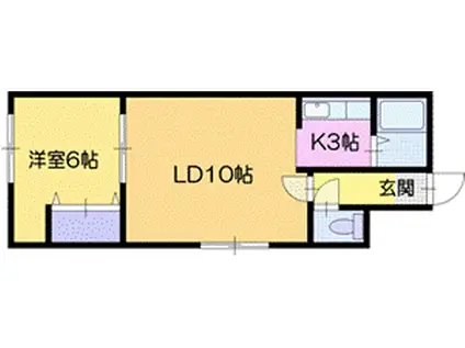 サンハイムルナ(1LDK/2階)の間取り写真
