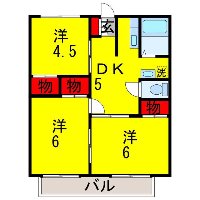 アーバンライフE(3K/1階)の間取り写真