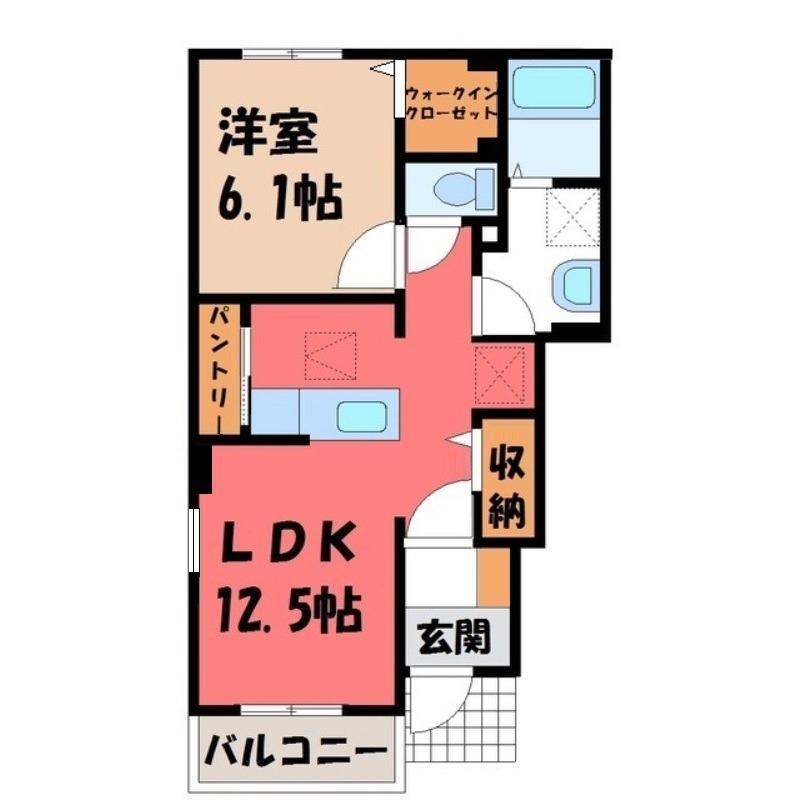 ノースヴィレッジIV A(1LDK/1階)の間取り写真