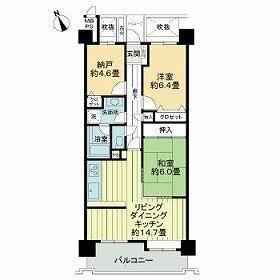 ライオンズガーデン泉中央(2SLDK/6階)の間取り写真