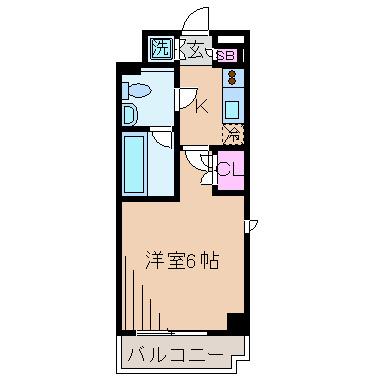 メイクスデザイン武蔵小杉アジールコート(1K/2階)の間取り写真