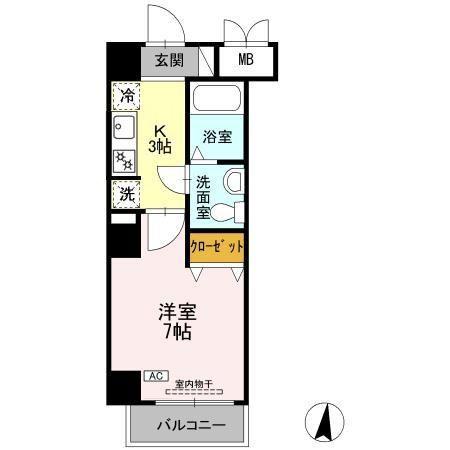 CASA八番館(1K/3階)の間取り写真