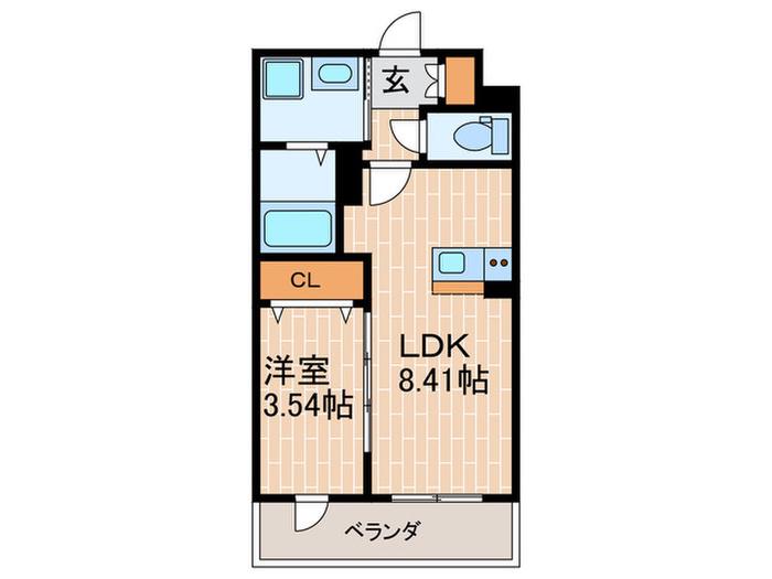 N FLAT(1LDK/2階)の間取り写真