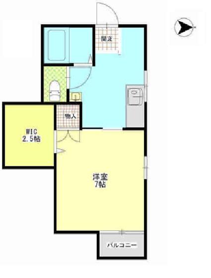 スマートネス林町(1K/2階)の間取り写真
