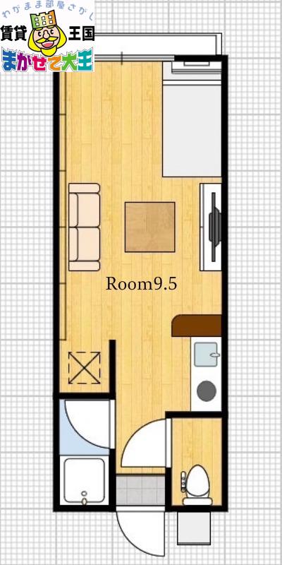 MAISON LUNA 2F(ワンルーム/2階)の間取り写真
