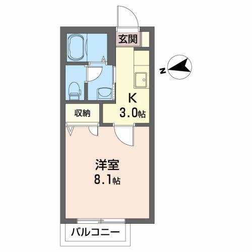 ドラゴンパークスF(1K/2階)の間取り写真