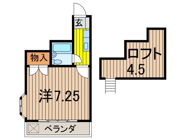 フリーダムI(1K/2階)の間取り写真