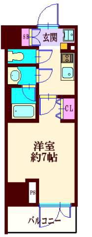 ピアース南麻布(1K/5階)の間取り写真