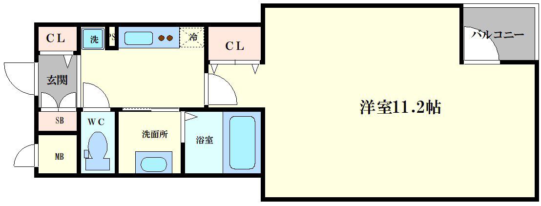 アメニティ心斎橋イースト(1K/10階)の間取り写真