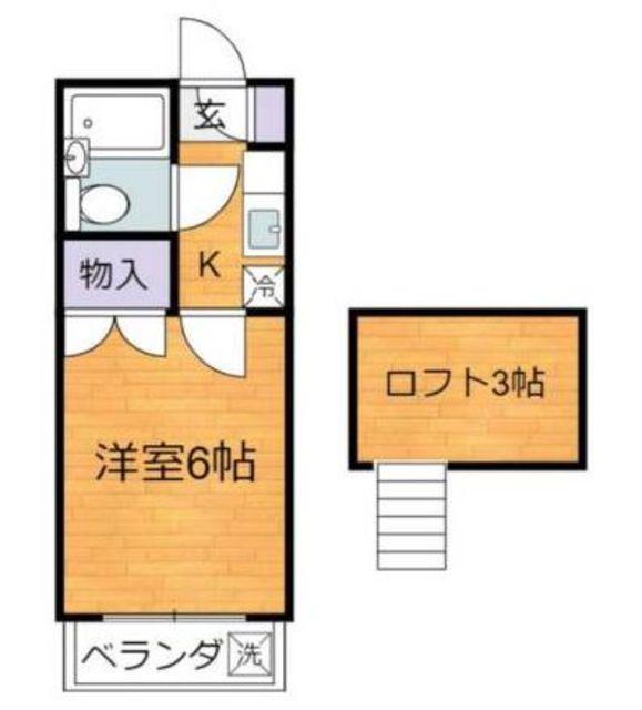 セドルハイム三鷹C(1K/1階)の間取り写真