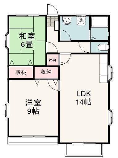 アドバンス川原B(2LDK/1階)の間取り写真