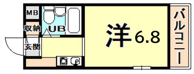 NEOダイキョー北昭和Ⅱ(ワンルーム/4階)の間取り写真