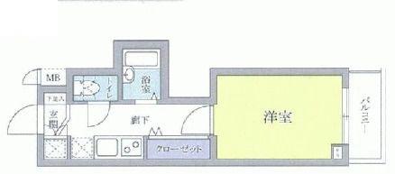 ルーブル南長崎(1K/2階)の間取り写真