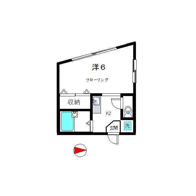 DOMA北新宿(1K/2階)の間取り写真