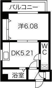 北旺館117(1DK/4階)の間取り写真