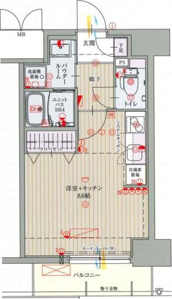 パルティール金山(ワンルーム/5階)の間取り写真