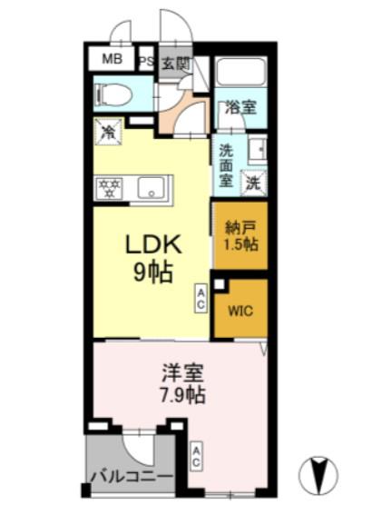 ロイジェント上板橋(1SLDK/2階)の間取り写真