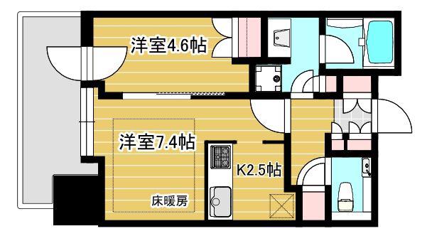 大崎ステーションレジデンス(1LDK/15階)の間取り写真