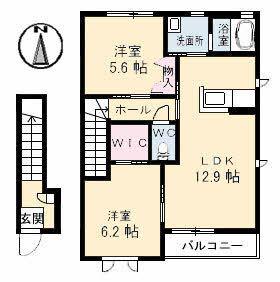 ポルタブランシェ(2LDK/2階)の間取り写真