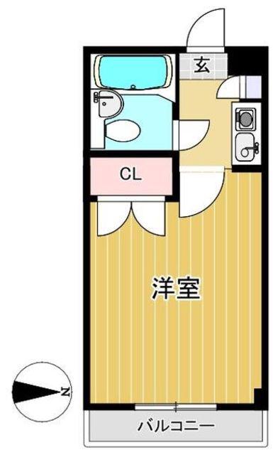 KAZUハイツ(1K/3階)の間取り写真