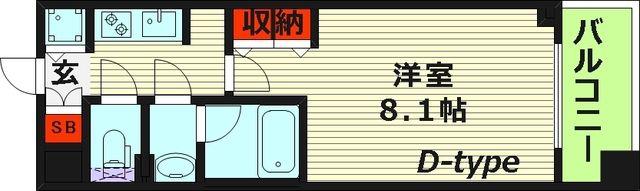 LASANTE京橋 旧エスティメゾン京橋(1K/2階)の間取り写真