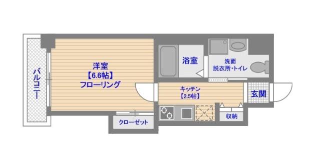 T-SMART博多オーケストラ(1K/3階)の間取り写真