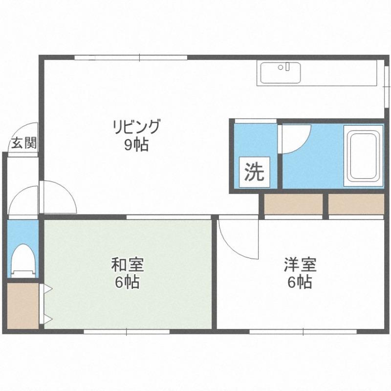 コーポ緑山(2LDK/2階)の間取り写真
