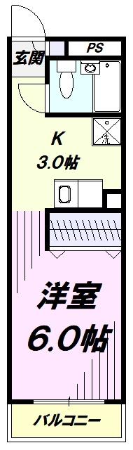 昭島コートエレガンスA(1K/3階)の間取り写真