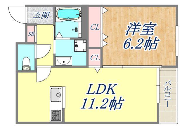 サンロイヤルⅡ(1LDK/3階)の間取り写真