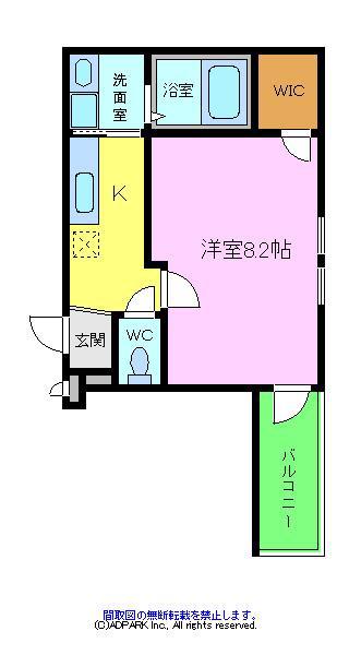 フォーリーブス33 D棟(1K/1階)の間取り写真