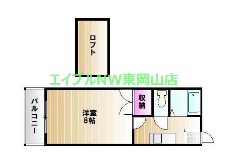 プレアール高島新屋敷(1K/2階)の間取り写真
