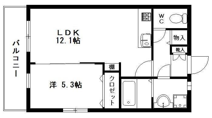 DOLCE II ドルチェII(1LDK/2階)の間取り写真