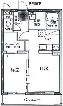 レモンテラスFUJIMI(1LDK/2階)の間取り写真
