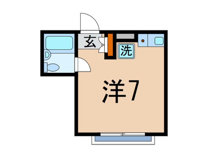 コーポ松岡A棟(ワンルーム/2階)の間取り写真