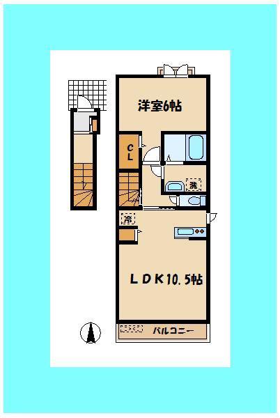 キキョウ(1LDK/2階)の間取り写真