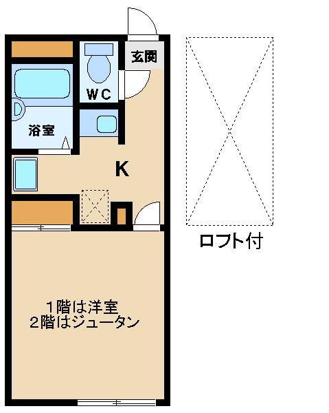 レオパレスウエストサイド白山(1K/2階)の間取り写真